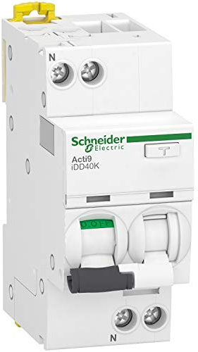 disjoncteur différentiel - idd40k - 1p+n - 40a - courbe c - 30 ma - type ac - 4.5 ka - schneider electric a9dk1640