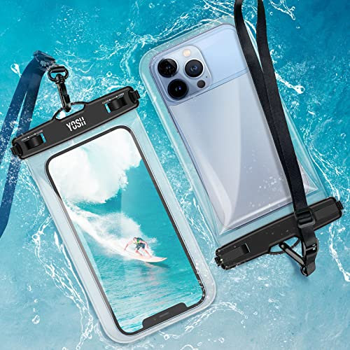 YOSH Schwimmende wasserdichte Handyhülle [2 Stück], IPX8 TPU Wasserfeste Handytasche, Waterproof Phone Case für iPhone 16 15 14 13 12 11 Pro Max XR 8 Samsung S8 A50 A70 A71 Xiaomi bis zu 7,5 Zoll