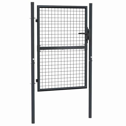 vidaXL Puerta de jardín de malla acero galvanizado 100 x 125 cm gris