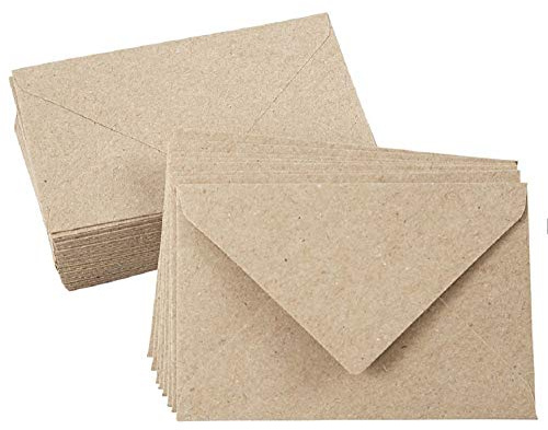 Paper24 Briefumschläge aus Kraftpapier Vintage Recyclingpapier DIN C6 114x162 mm für A6 Karten nassklebend 25 Stück