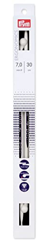 Prym 190310 Jackenstricknadeln Ergonomics 30 cm 7,00 mm, Alabasterweiß