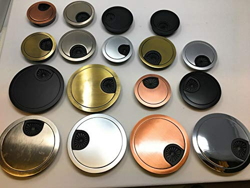 Kabeldurchlass Kabeldose Kabeldurchführung Kabel Auslass 50/55/60/80mm Metall (50, Edelstahl gebürstet)