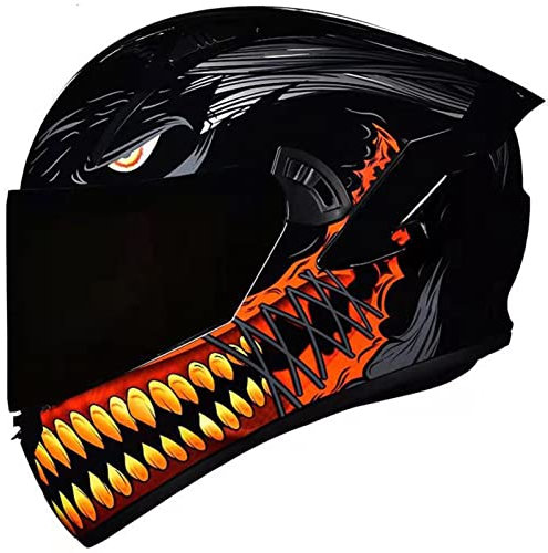 LXYYSG Integral-motorradhelm ECE-zertifizierter Integralhelme Motorradhelm HD-antibeschlag-doppelvisier Vollschutzhelm Für Herren Damen Cross-Country-Scooter ATV J,XXL(62-63CM)
