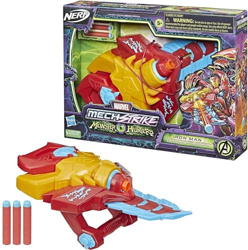 Marvel Hasbro Avengers Mech Strike Monster Hunters Iron Man Monsterschwert-Blaster, Rollenspielzeug, Spielzeug für Kinder ab 5, Multi (F4378)