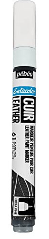 PEBEO - Läder - Akrylmarkör för läder och konstläder - Setacolor anpassad väska, sko, sneaker - motståndskraft mot repor, veck, friktion - matt/satinfinish - ren vit