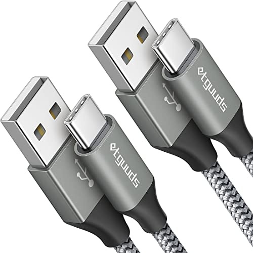 etguuds USB C Kabel Lang [2Stück 3M], USB A auf USB C Ladekabel Nylon Geflochten USBC Schnellladekabel für iPhone 16 15 Pro Max Samsung Galaxy S24 S23 S22 S21 S20 S10 S9 A35 A53