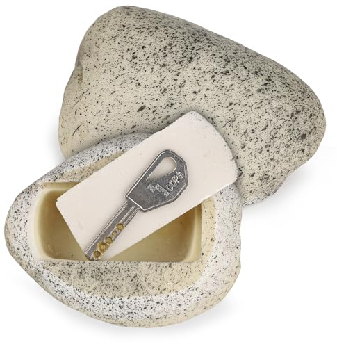 Livebe Hide a Spare Key Fake Rock,Cash Hider,Decoration Safe Holder,Hide A House Spare Key Lock Box (White)