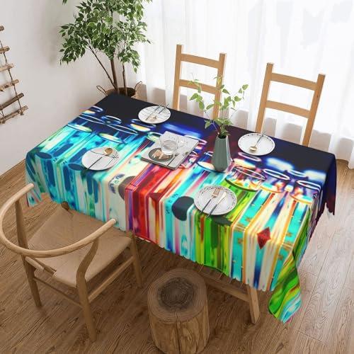 RAXER Chemie-Reagenzglas-Tischdecke, abwischbar, rechteckig, bedruckt, öl- und staubabweisend, waschbar, Polyester, dekorative Tischdecke