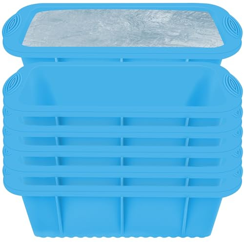 Extra große Eisblock-Formen 6 Stück Eisformen für Eisbad oder Kühler, große Silikon-Eiswürfel-Formen für Kaltwannenkühler, wiederverwendbare Eiswürfel-Schüssel für Eisspeicher (Blau)