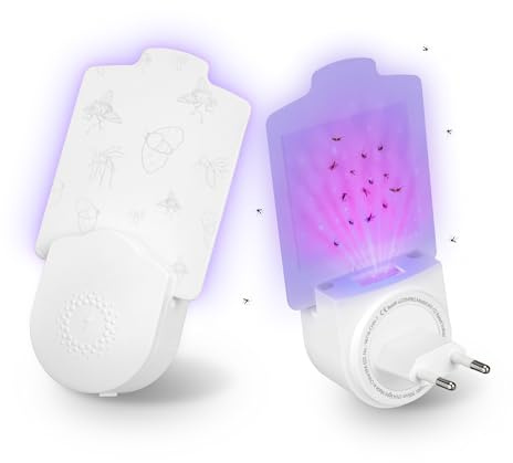 [Lot de 2] LgTenPro Anti Moucherons Interieur, Attrape Insecte, avec 6 Plaques de Colle de Recharge (Flying Insect Trap-2pack)