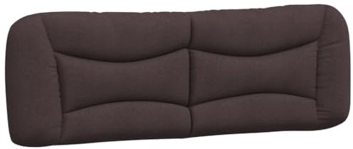 vidaXL Kopfteil Kissen Hvar, Kopfteilkissen für Schlafzimmer, Rückenkissen Bett mit Reißverschluss, Kopfpolster Bettkissen, Dunkelbraun 160cm Stoff