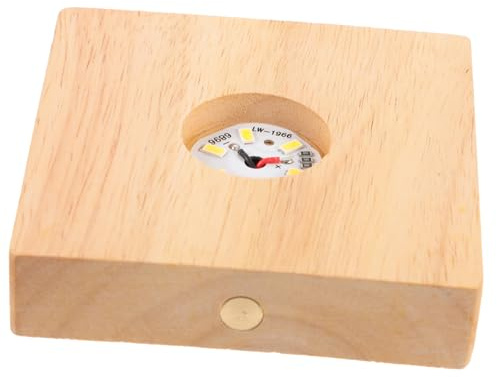 Uonlytech Led Leuchtuntersetzer Aus Holz Beleuchtetes Sockellicht Für Wein Wasserflaschen Quadratischer Tisch-untersetzer Mit Led-Display Passend Für Transparente Flaschen Und Gläser