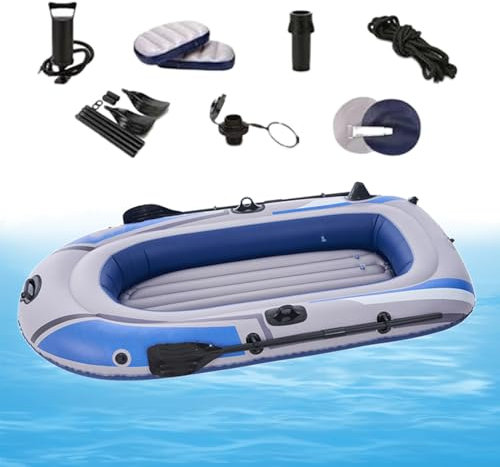 ycezw Schlauchboot, aufblasbares Kajak - Luftboot mit Paddelsitz, Luftpumpe - Aufblasbares Fischerfloß, robust, 4 Luftkammern, auslaufsicheres Angler-Kajak für Wasserabenteuer, Freizeitangeln