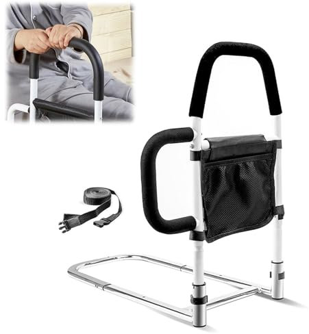 Kamanan Aufstehhilfe Bett Senioren,Erwachsene Bettgitter Aufstehhilfe,Bett Einstiegshilfe mit Aufbewahrungstasche,Haltegriffe für Senioren,Schutzgeländer für Schwangere,Aufstehhilfen Bettschutzgitter