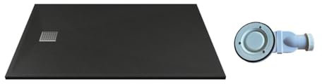 Vente-unique - Piatto doccia Mirnosa - L 120cm x P 80cm x H 2.6cm - resina - nero
