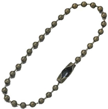 NihaoWXM 50 Teile/los 11-12 cm Länge Kugel Perlen Ketten Passt Schlüssel Kette Hand Tag Stecker for DIY Anhänger Schmuck Machen Zubehör Kugelkette(Bronze)