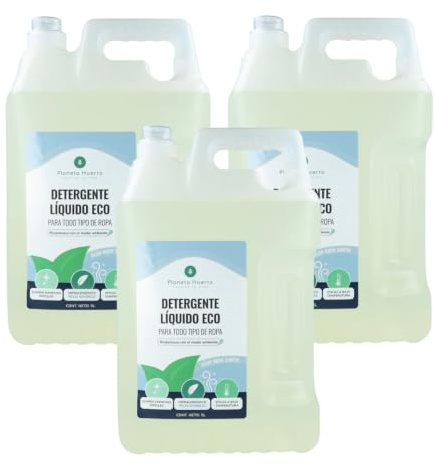 PLANETA HUERTO | Pack 3x Detergente Líquido Ropa Eco 5L - Aroma Natural y Fórmula Hipoalergénica