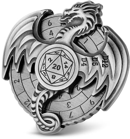 DND - Dados de rueda giratoria, giroscopio de punta de dedo, dados 7 en 1 Dragon Metal D&D, juego de iniciación DND, dados de ruleta de dragón, regalos DND con caja de regalo, accesorios de juego de