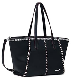 Desigual bolso de hombro Manhattan Pespuntes Guimar Shopping Bag Black negro