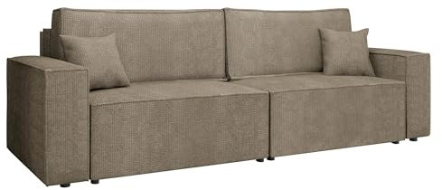 Mirjan24 Schlafsofa mit 2 Bettkästen und L-Funktion Kobaro, Couch mit Schlaffunktion, 3 Sitzer Sofa, Bettsofa, Polstersofa Couchgarnitur (Lima 80)