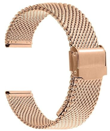 VELORE Cinturino per orologio in acciaio inossidabile a maglia grossa milanese da 1,0 mm, spessore 3 mm, cinturino pesante, 18 20 22, 24 mm di larghezza, cinturini per orologi con strumento(Rose Gold,