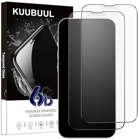 KUUBUUL Matt Schutzfolie für iPhone 13/13 Pro/14 für Panzerglas Matt, 2 Stück Blendschutz Matte Gehärtetes Glas Displayschutzfolie, Anti-Fingerabdruck, Blasenfrei Anti-Kratzer