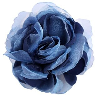80mm Soie Camélia Fleur Grande Broche Revers Épinglette Tissu Fait Main Broches Fleur Rose Épinglette Charme Pour Femme Soirée De Mariage Robe De Danse Costume Vêtements Accessoires Bijoux (bleu)