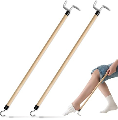 Geelin 68 cm langer Anziehstab für ältere Menschen mit eingeschränkter Mobilität, Anziehhilfe für Hosen, Schuhe, Socken, Hemden, Alltagshilfe, Hüftersatz, Pflegeheim, wesentliche Gegenstände