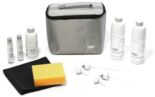 Audi 85H096353 Reinigungsmittel Pflegemittel-Set Glasreiniger Universalreiniger Polsterreiniger Lederreiniger Scheibenreiniger Sommer