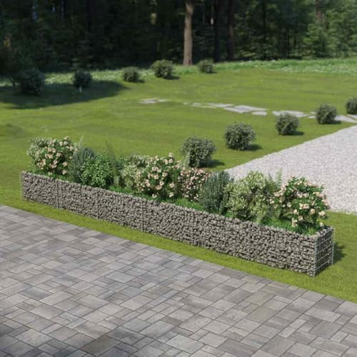 Fioriera rialzata per gabbioni, in acciaio zincato, per esterni, 540 x 50 x 50 x 50 cm