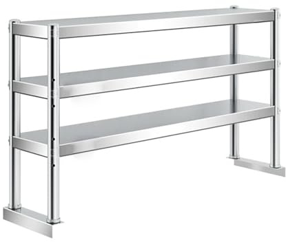 2/3 ripiani in acciaio inossidabile, scaffale regolabile in altezza per ristorante, magazzino, bar, cucina, ristorante, tavolo da lavoro per preparazione commerciale