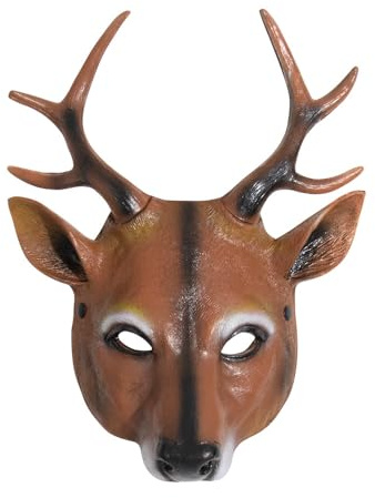 NewL Demi-masque d’Halloween Cerf 3D Mascarade Cosplay Homme Femme Fête