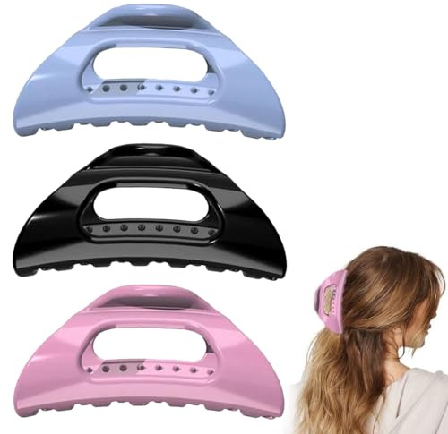 YOFDAL 3 PCS El clip de garra de cozy, cómodo para mujer, pasador de nube, cozy clip hair，clips suaves y flexibles para cabello largo grueso, fuerte agarre sin deslizamiento.