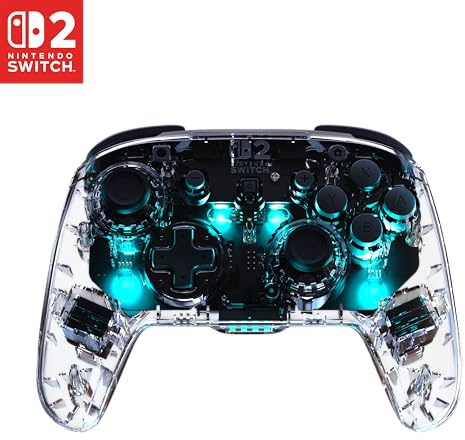 Turtle Beach Afterglow Transparente Manette de gaming RGB sans fil Sous licence officielle pour Nintendo Switch 2