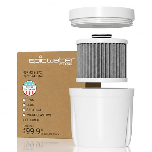 Epic Water Filters Pure REPLACEMENT Compatible with Epic Pure Water Pitcher/Removes Fluoride, Lead, Forever Chemicals, Heavy Metals, Industrial Pollutants/Filters 100 Gallons (1, Pure XP)