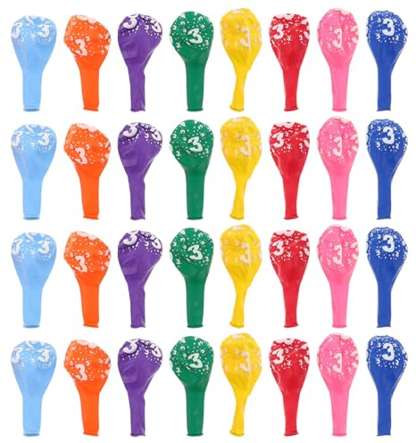 FUNNETOYU 100pcs Birthday Number Balloons Printed Latex Party Decorations for Boys Inflatable Celebration Balloons for Shower Graduation Wedding Supplies