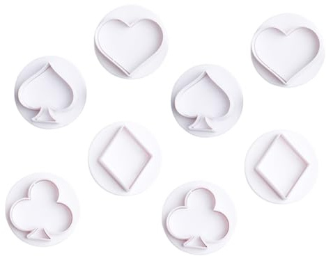 Angoily 8Pcs Playing Card Cookie Cutters Food-grade Plastic Spring Mold Baking Tool for DIY Cake Decoration Pancakes and Cookie Dough Cutting