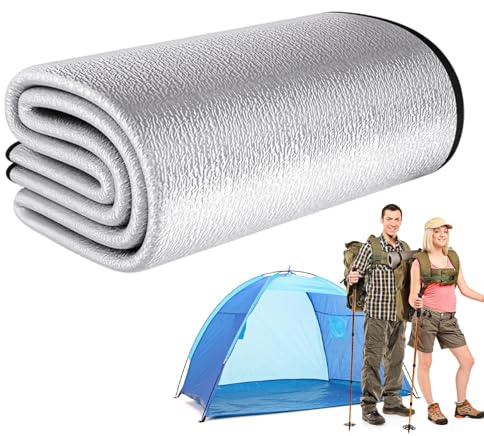 Esterilla De Camping Aislante 90x200cm – Papel De Aluminio Reflectante | Colchoneta De Espuma Térmica para Dormir | Manta De Picnic Portátil | Protector De Suelo Exterior