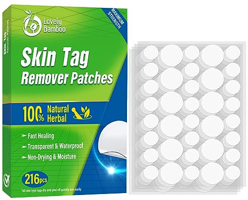 Skin Tag Removal Patches, 216Pcs Skin Tag Remover, Advanced Natural Herbal Formula Wart Remover for Face and Body