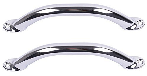 2PCS Boat Grab Handle Handrail Polished Stainless Steel Round Tube Marine Boat Handles Grab - 9 Long