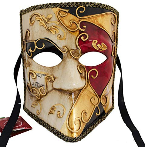 LannaKind Venezianische Maske Casanova Bauta Ballmaske Karneval Fasching Herren (Bauta04)