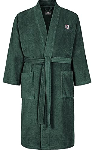 Jan Vanderstorm Herren Bademantel Janning | aus 100% Baumwolle Frottee ohne Kapuze – mit Bindegürtel, aufgesetzten Taschen, weich & saugfähig, große Größen M–7XL