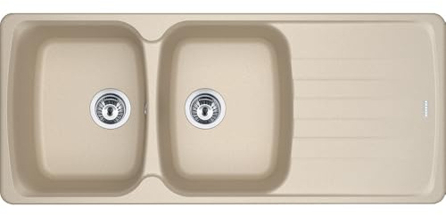 Franke – fregadero de Dos cubas con escurridor azg 621 acabado Avena de 116 x 50 cm