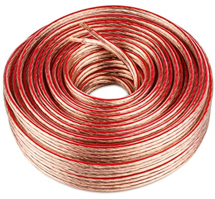 O&W Security Cavo per altoparlante, 50 m, 2 x 4,0 mm², CCA, trasparente e flessibile, cavo boxe/metro per HiFi, stereo e home cinema, da assemblare