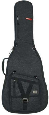 Gator Cases Transit - Gigbag Transit-Serie für Jumbo-Akustikgitarr mit anthrazitfarbener Außenseite (GT-Jumbo-BLK)