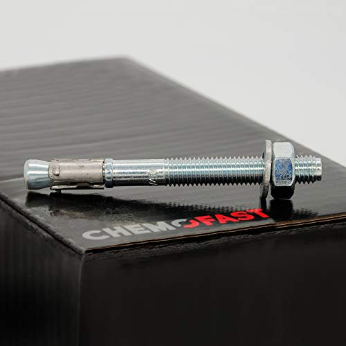 CHEMOFAST BA PRO, 10 x Schwerlastanker M8-15-26/80, Bolzenanker Stahl verzinkt, Mechanischer Schwerlastdübel, Metalldübel Option1, Gesamtlänge 80mm