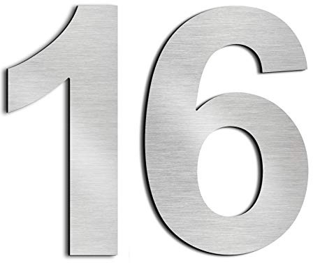 nanlyiau Lot de 2 numéros de boîte aux lettres de 7,6 cm en acier inoxydable 304 argenté (7,6 cm numéro 16/19)
