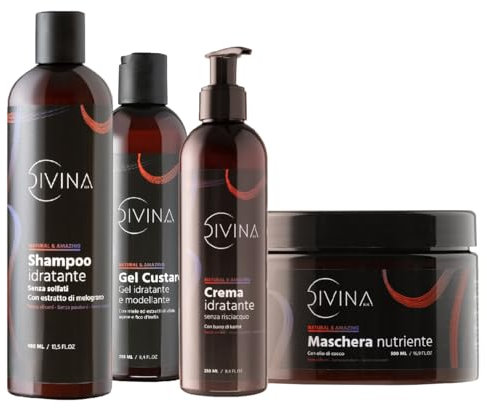 Kit definición hidratante para cabello ondulado, rizado, súper rizado, afro Natural&Amazing de DIVINA BLK
