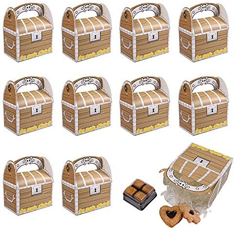 Piraten Schatzkiste 12 Stück Geburtstag Pirat Schatz Party Schatzkiste Schatztruhe Kinder Pirat Schatzkiste Piraten Geschenkbox Mitgebsel Box für Mitgebsel und Give-aways Auf Dem Kindergeburtstag
