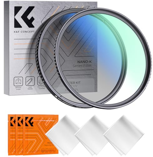 K&F CONCEPT Filterset 49mm Polfilter（ CPL）+ UV Filter | Zirkularer Polarisationsfilter & Schutzfilter,Optikglas mit 18-lagiger Nano-Beschichtung,HD Bild,Nano-Klear,FS301